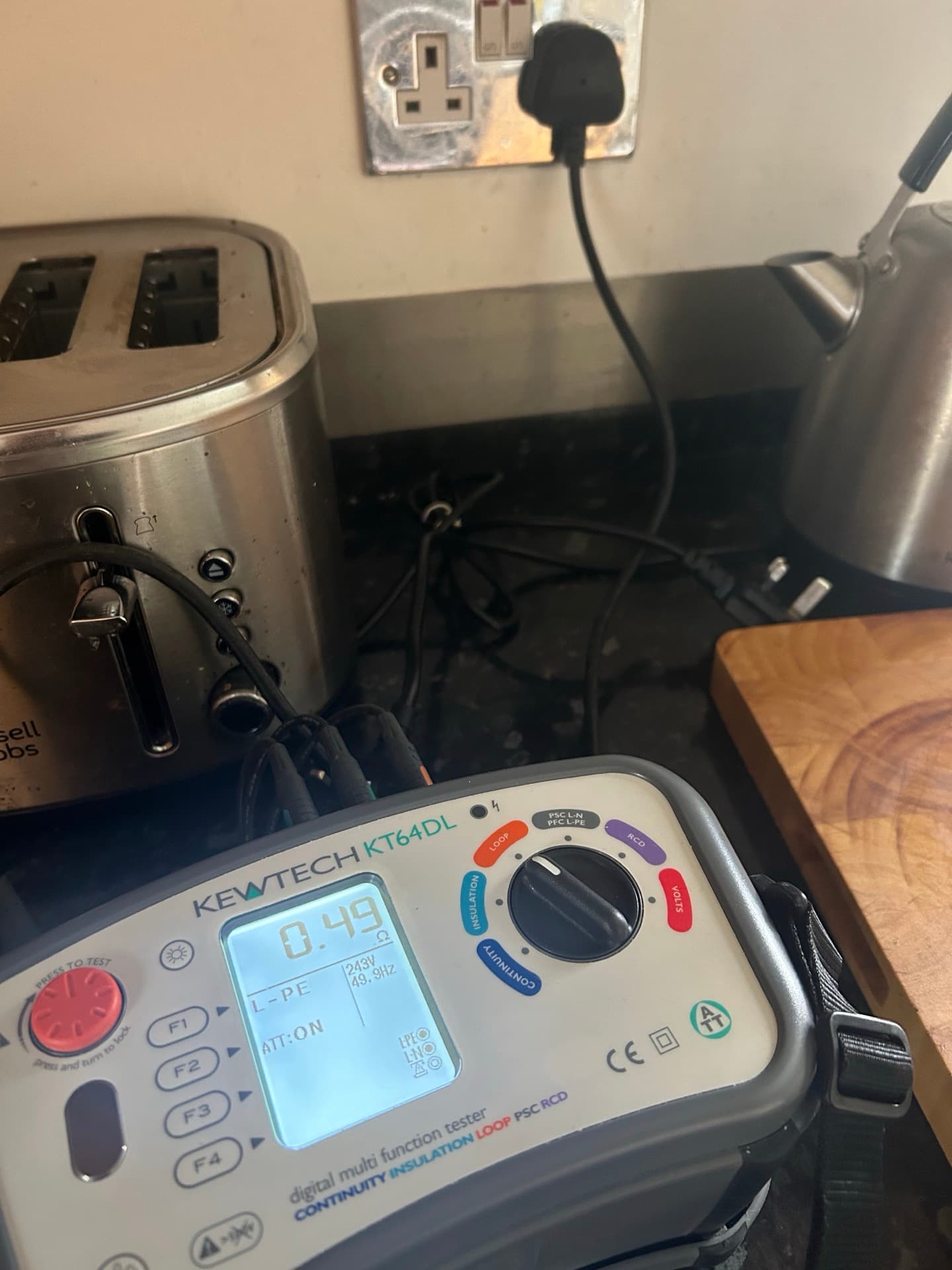 Testing sockets with a digital multi-function tester
