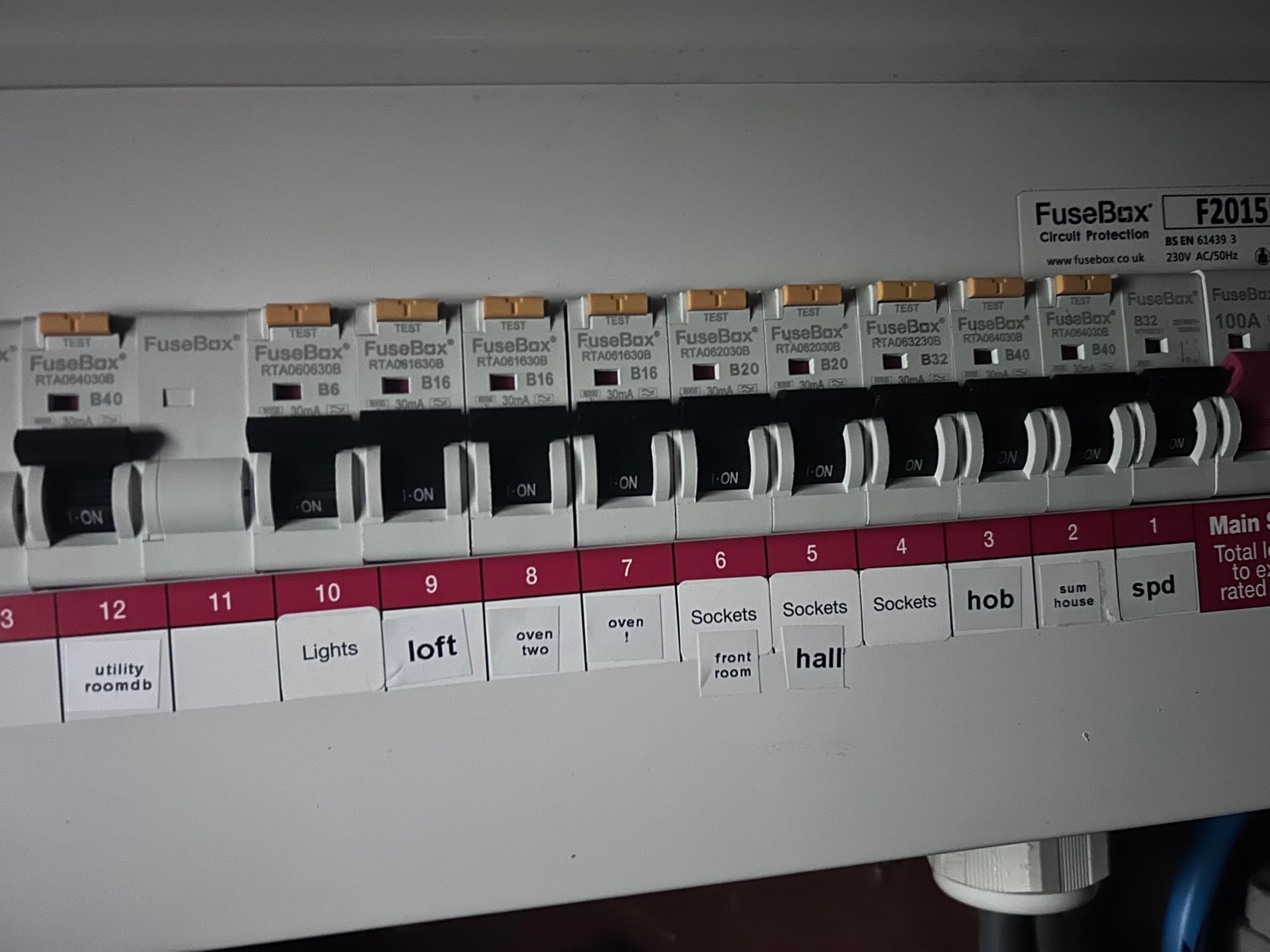Clearly labelled consumer unit upgrade