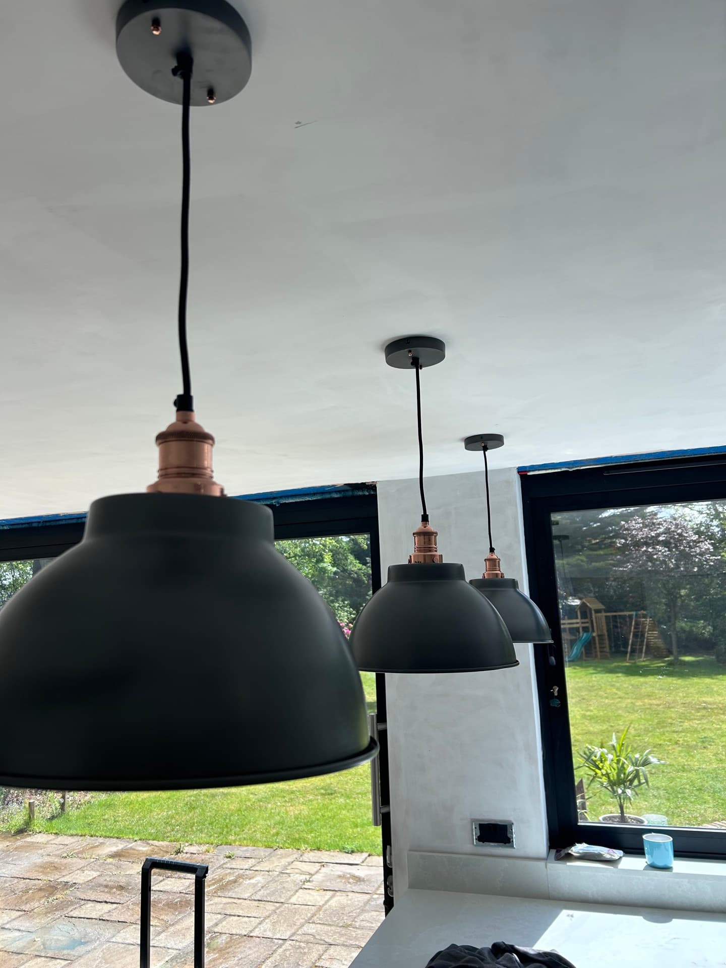 Pendant ceiling lights fitted