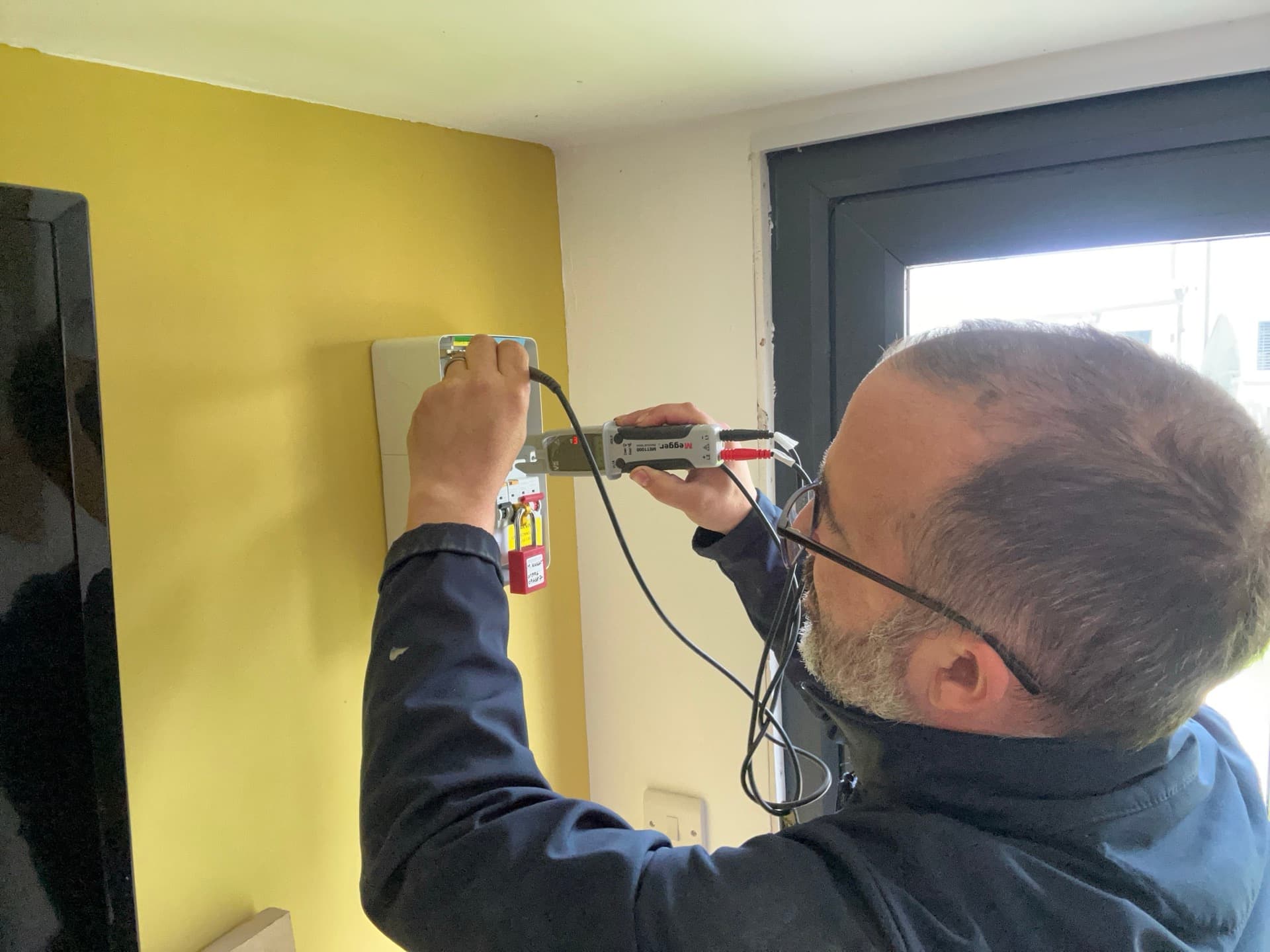 Electrical testing and inspection in progress